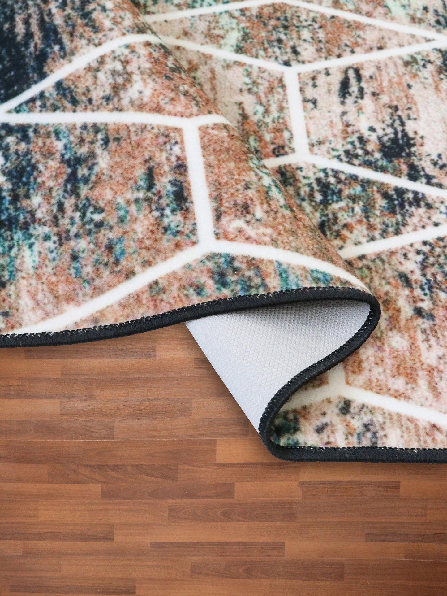 Multi Color Geometrical Print Rug