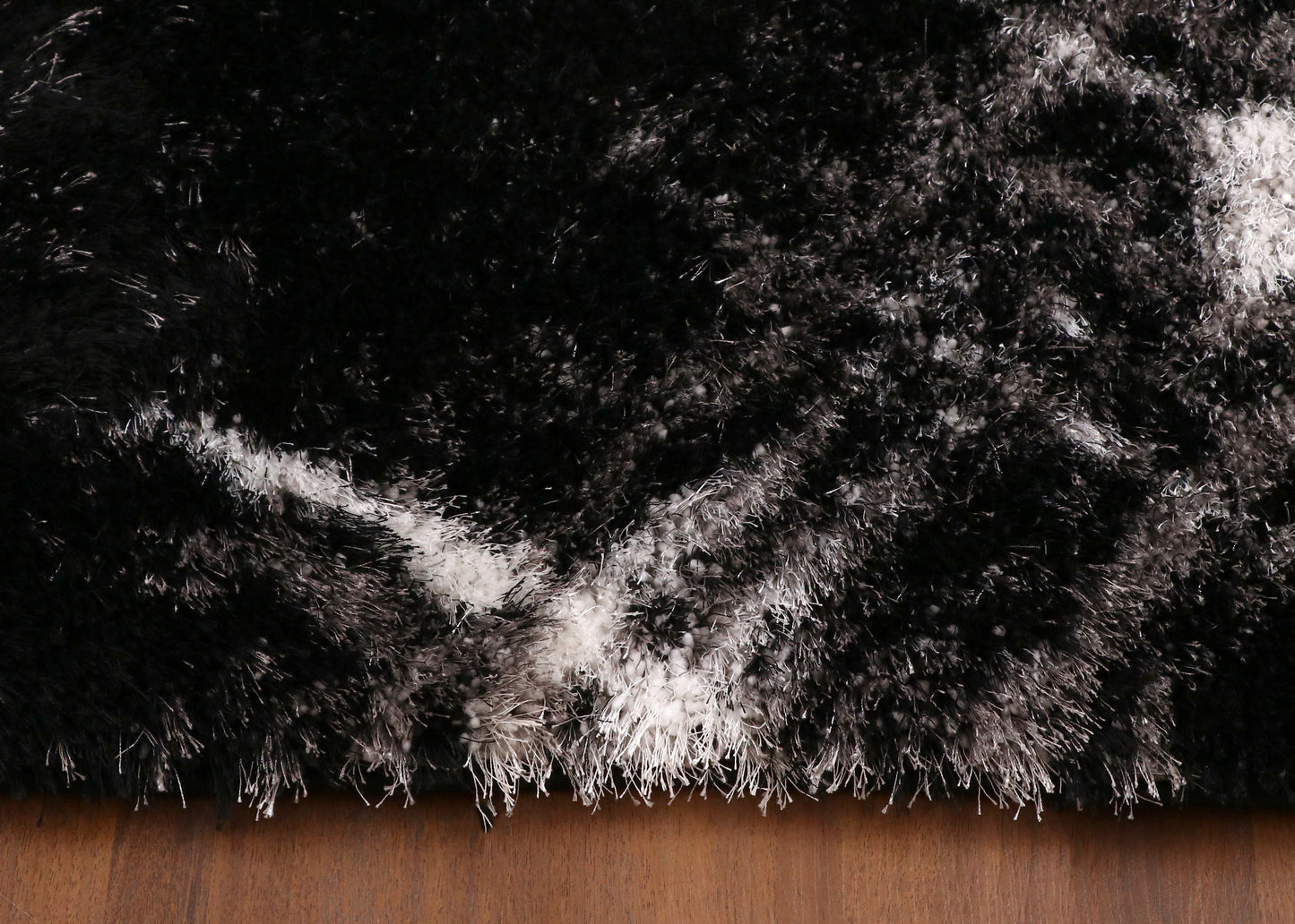 Midnight Onyx Geometric Shaggy Rug