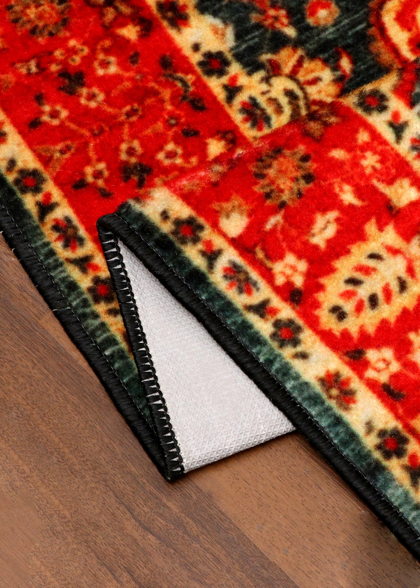 Kashan Inspired Rug – Red and Blue Oriental Pattern