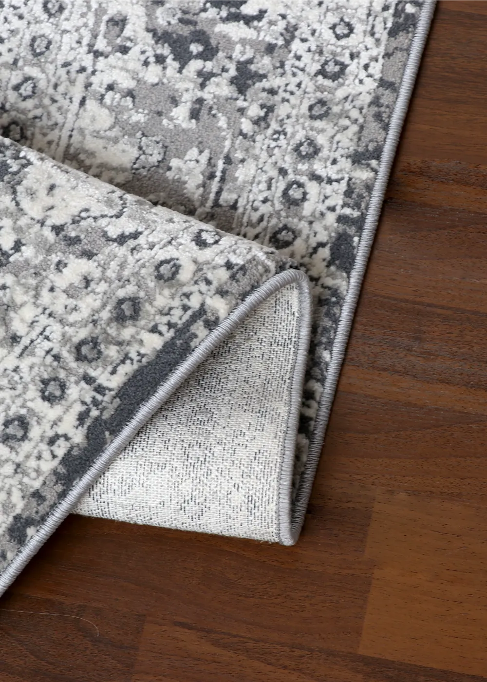 Silver Frost Distressed Medallion Rug