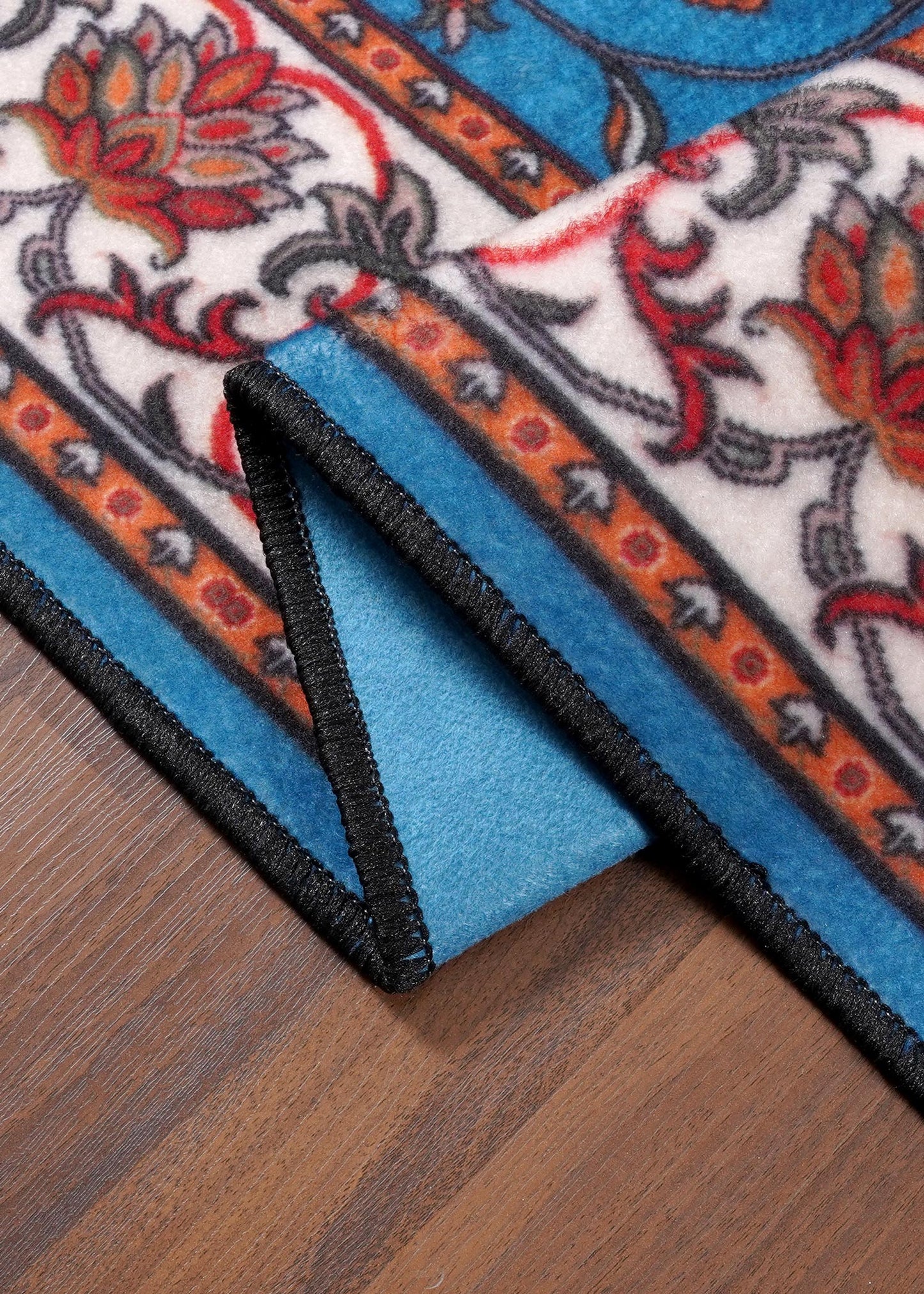 Multicolor Medallion Floral Rug - Non-Woven with Felt Backing