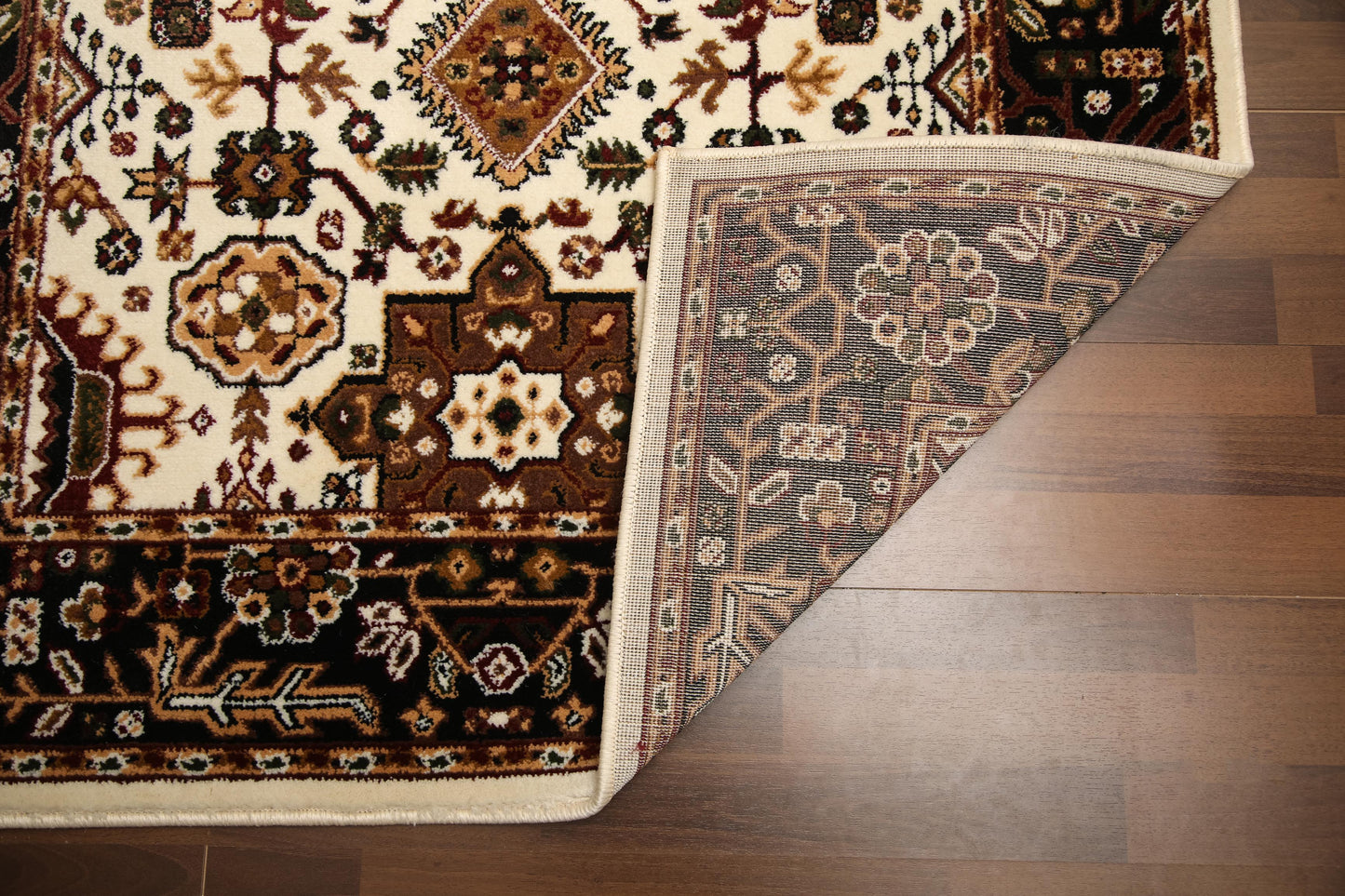 Beige And Black Traditional Design Rug
