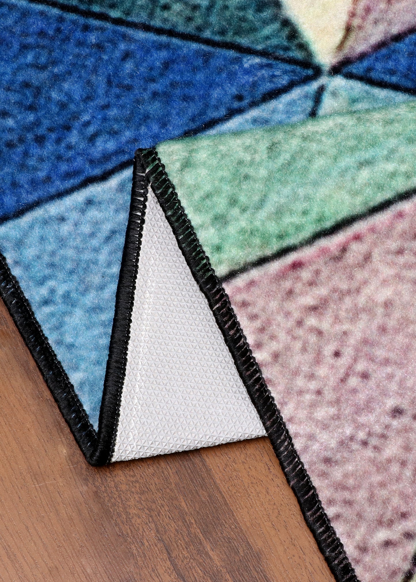 Geometric Pastel Triangle Pattern Rug