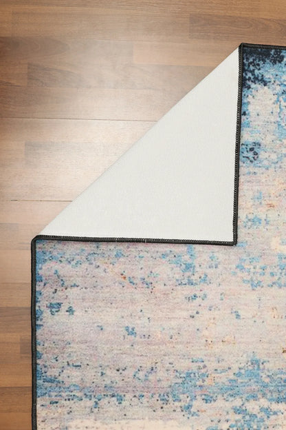 Modern Blue Beige Multi Color Abstract Print Rug