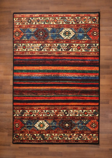 Multi Color Kazak Print Rug