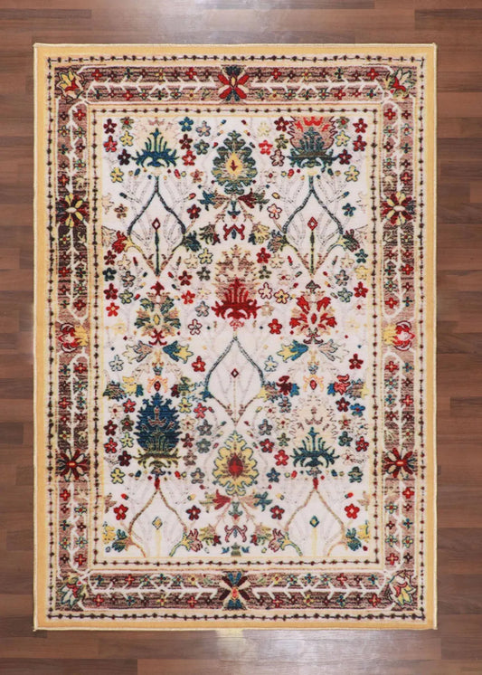 Multi Color Floral Print Rug