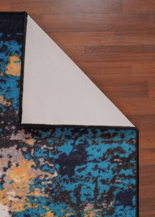 Green Blue Beige Abstract Print Rectangle