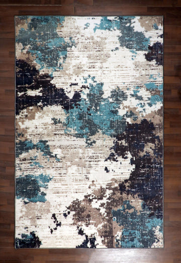 Multi Color Abstract Print Rug