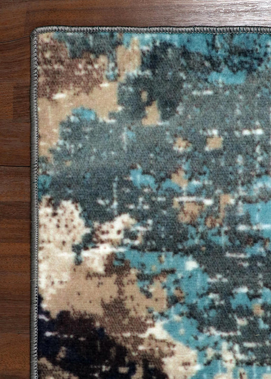 Multi Color Abstract Print Rug
