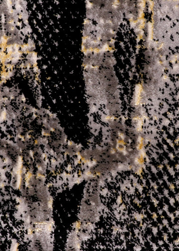 Abstract Turkish Area Rug - Onyx and Gold Neutral