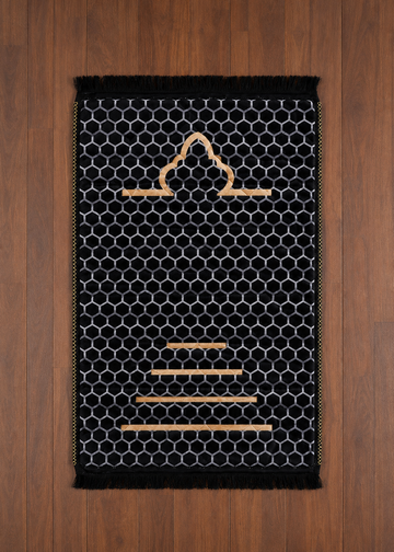 Golden Honeycomb Quilted Velvet Prayer Mat