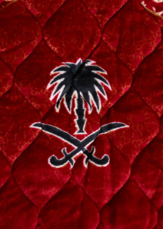 Royal Maroon Floral Quilted Velvet Prayer Mat