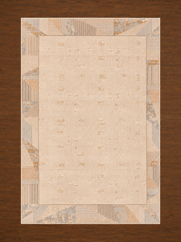 Multi-Line Border Turkish Area Rug