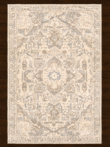 Medallion Cream & Grey Turkish Area Rug