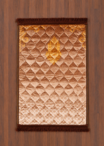 Royal Bronze Emblem Quilted Velvet Prayer Mat