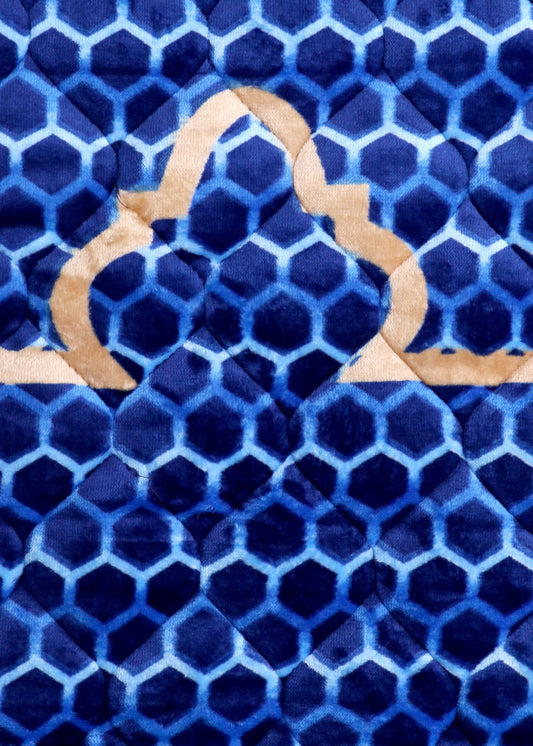 Royal Blue Quilted Velvet Prayer Mat