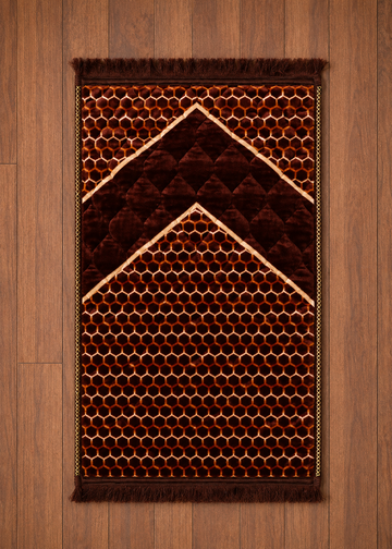 Arch Quilted Velvet Prayer Mat – Deep Brown