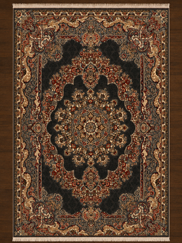 Central Medallion Charcoal & Terracotta Turkish Rug