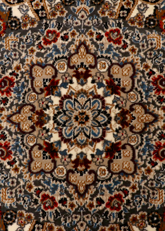 Central Medallion Charcoal & Terracotta Turkish Rug