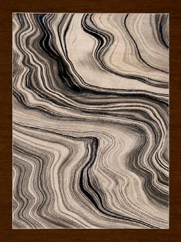 Modern Marble Wavy Turkish Area Rug