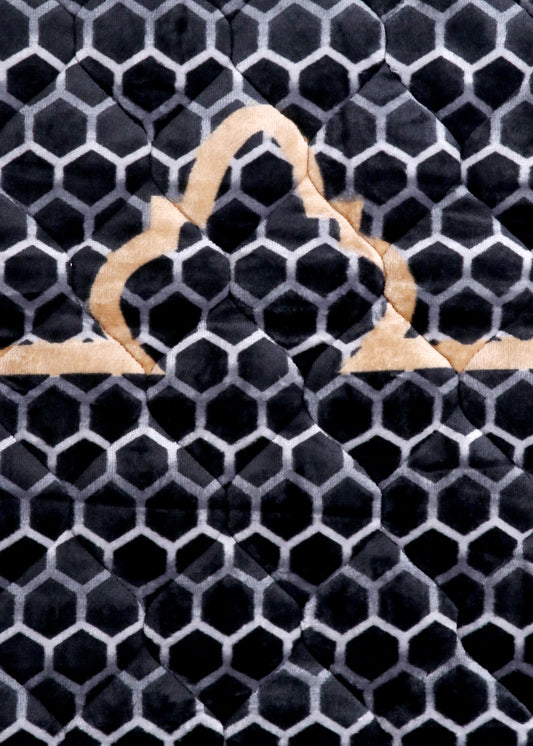 Golden Honeycomb Quilted Velvet Prayer Mat
