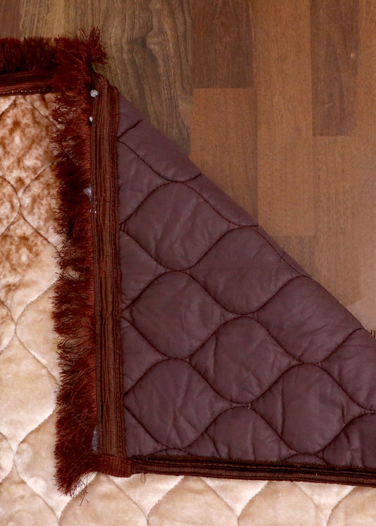 Arch Quilted Velvet Prayer Mat – Deep Brown