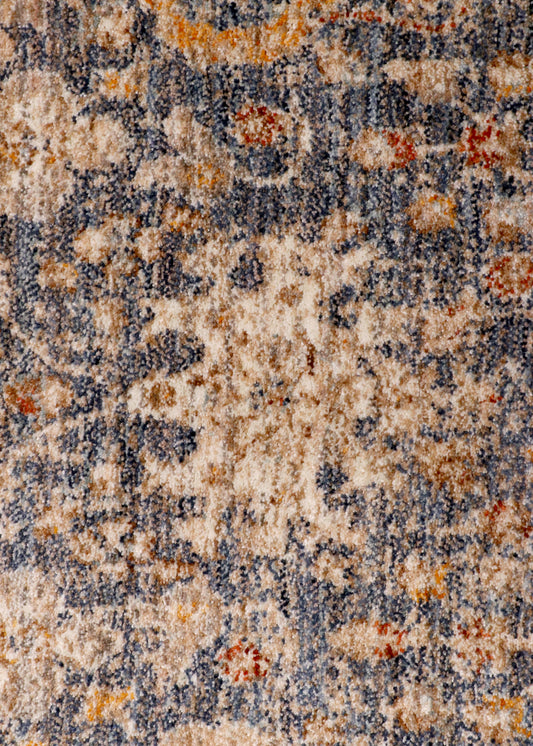 Organic Modern Medallion Rug – Faded Blue/Cream