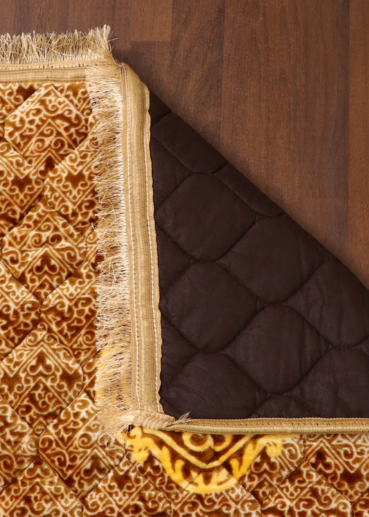 Royal Velvet Quilted Prayer Mat Imperial Gold