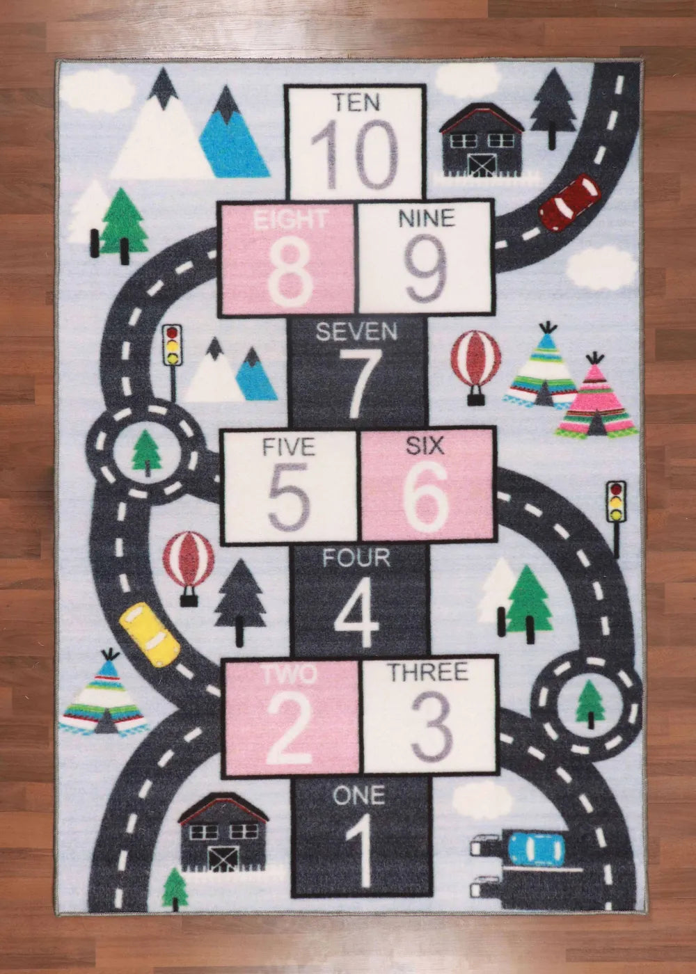 Draw 4 Rug Multi Color Counting Drawing Print Rug – Nayyer Carpets