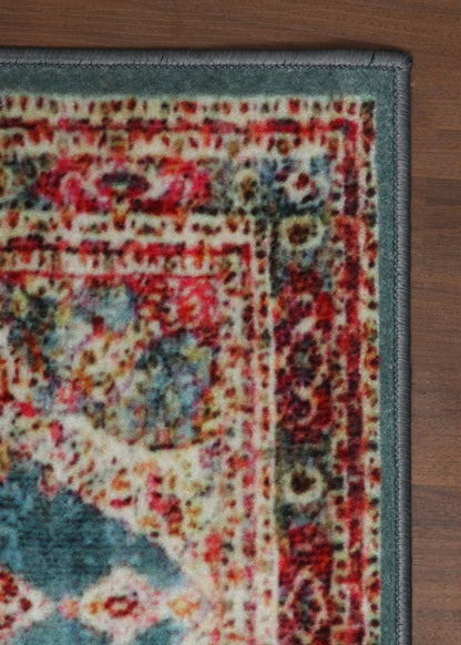 Faded Teal Medallion Rug