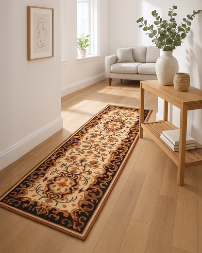 Multi Color Traditional Floral Print Runner