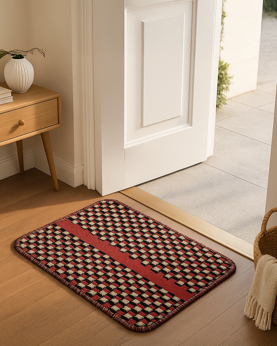 Tufted Door Mat with dot felt back
