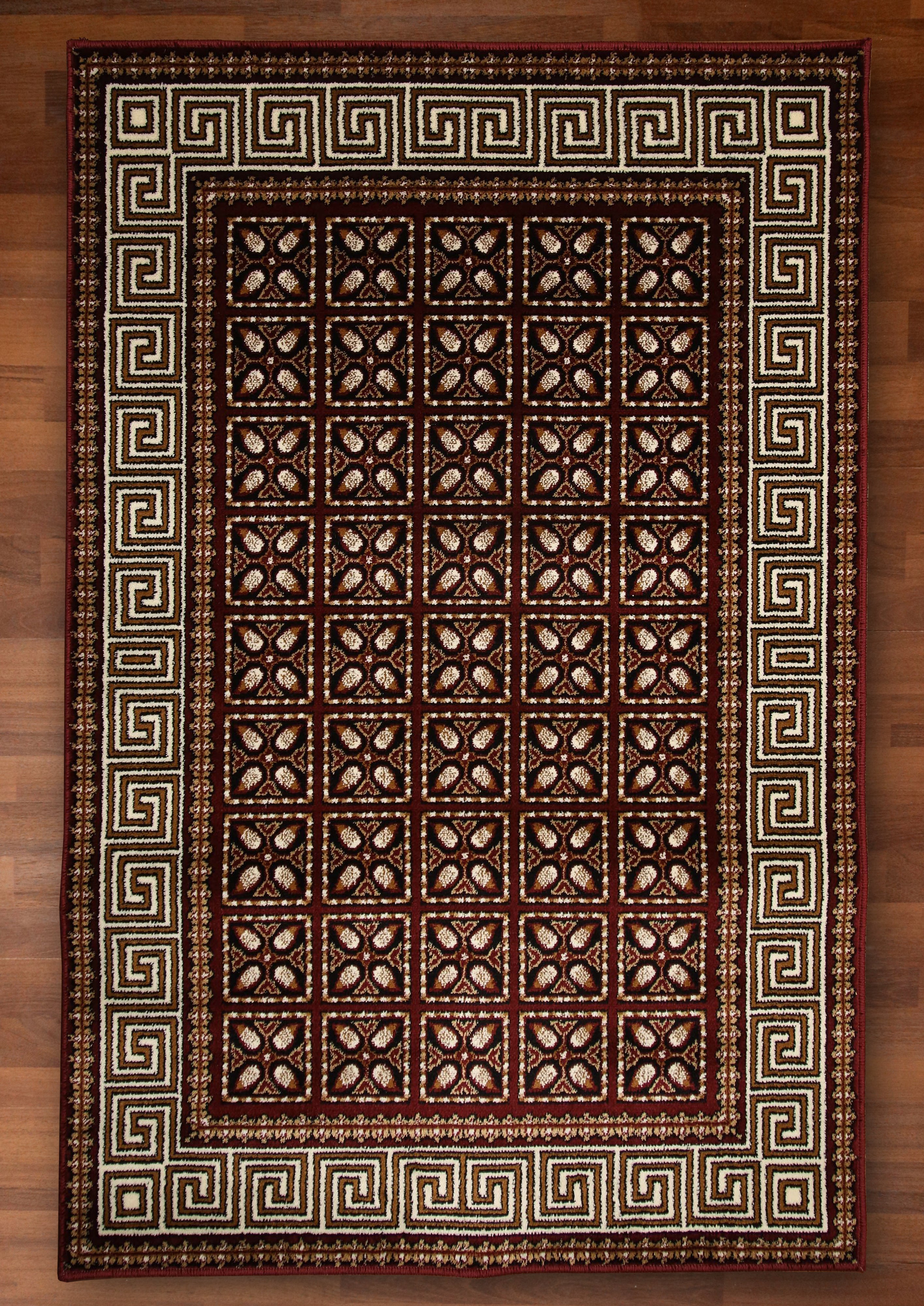 Maroon & Beige Traditional Design Rug – Nayyer Carpets