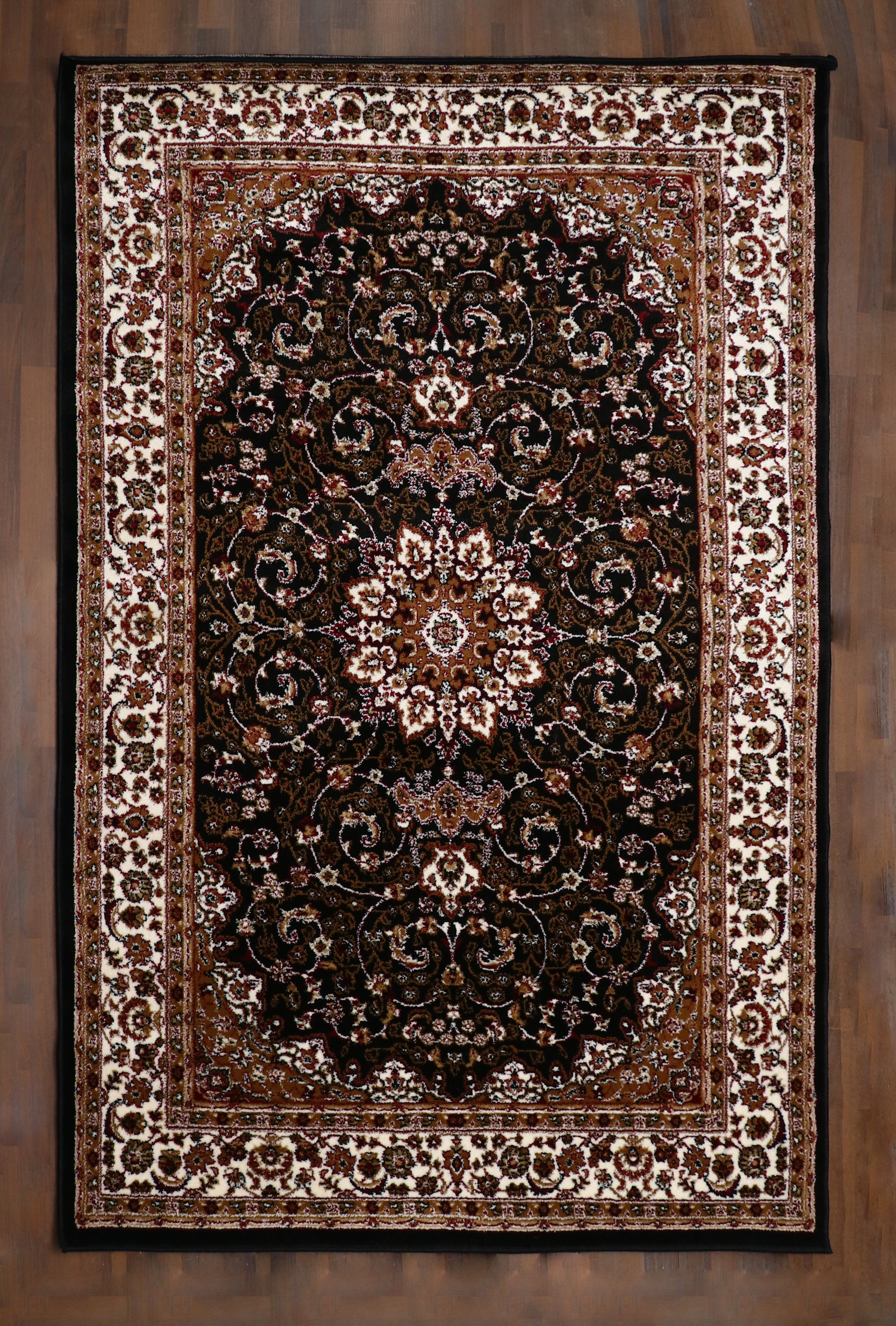 Midnight Vine Medallion Woven Rug – Nayyer Carpets