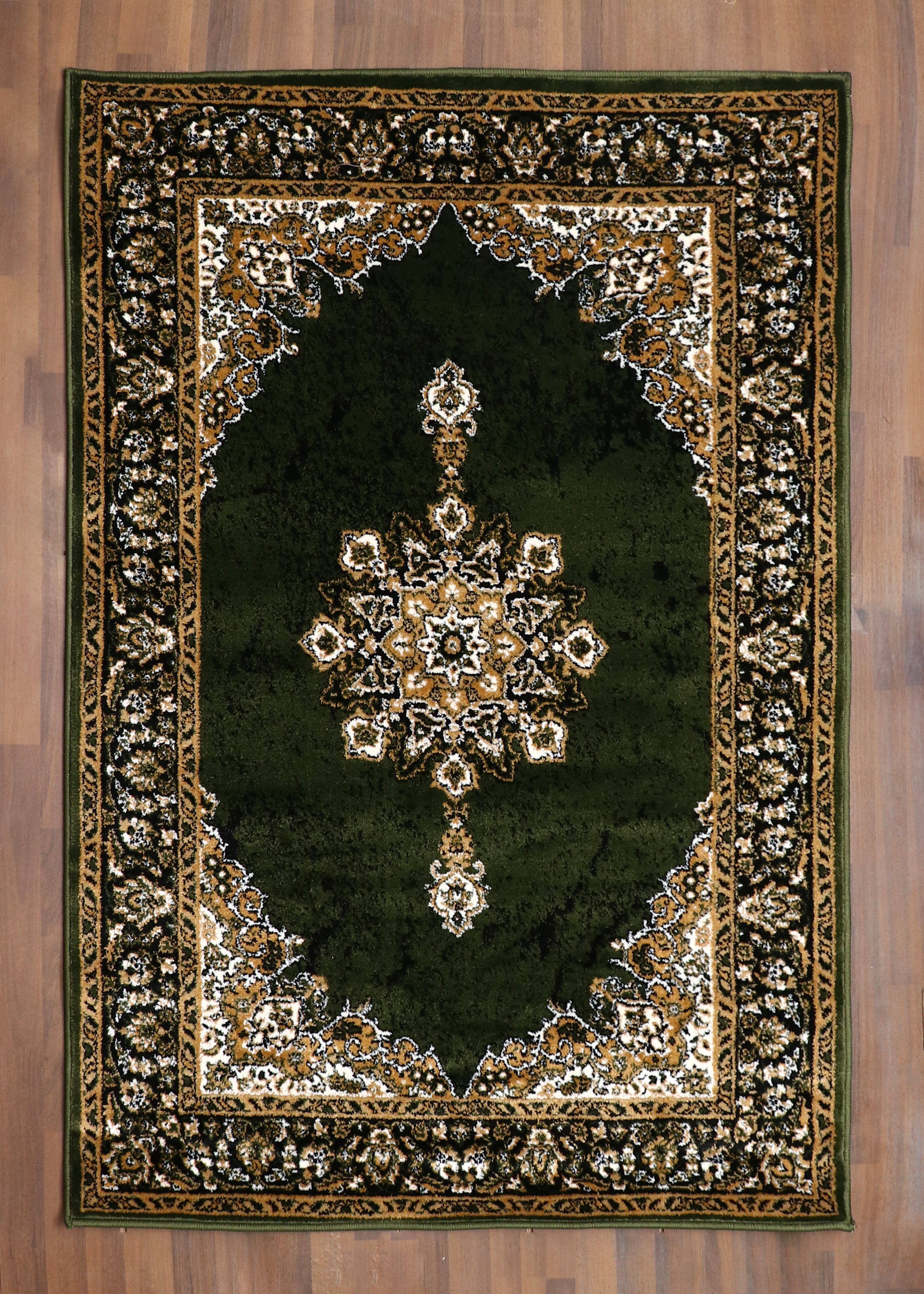 Deep Green Vintage Medallion Rug – Nayyer Carpets