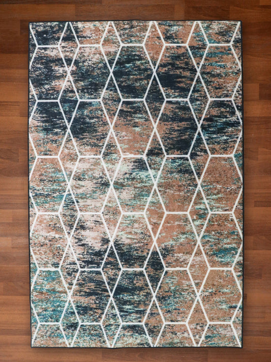 Multi Color Geometrical Print Rug