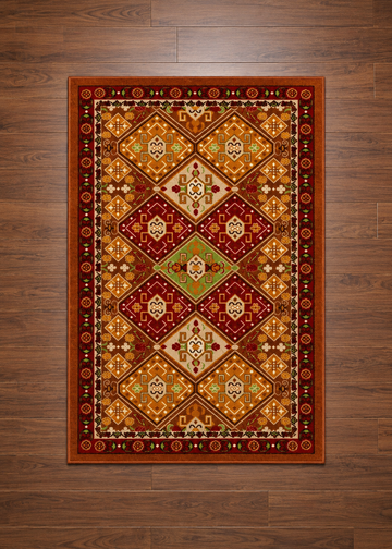 Geometric Diamond Ethnic Rug