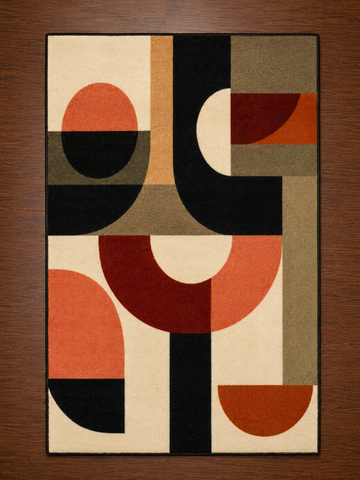 Abstract Arc Mid-Century Area Rug