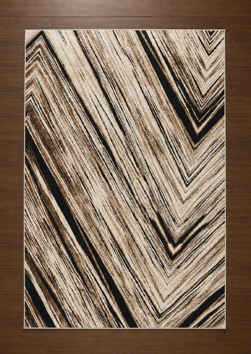 Mocha Onyx Chevron Modern Turkish Area Rug
