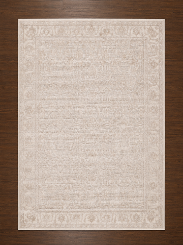 Ivory Cream Subtle Floral Ottoman Turkish Rug