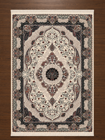 Onyx Ivory Paisley Persian Rug