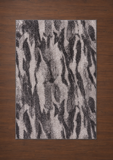 Space Shaggy Rug – Charcoal & Silver Abstract