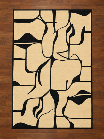 Monochrome Geometric Abstract Area Rug