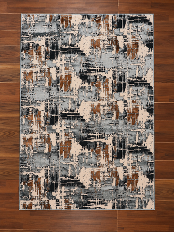 Slate & Copper Abstract Turkish Rug