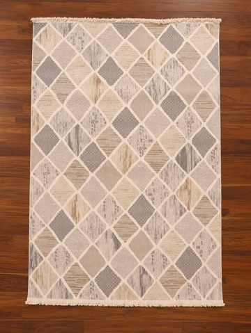 Slate & Taupe Diamond Mosaic Turkish Rug