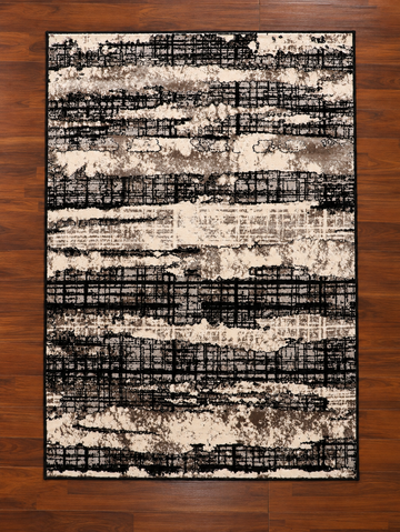 Obsidian Slate Abstract Turkish Rug