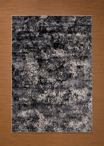 Obsidian Shadow Abstract Turkish Rug