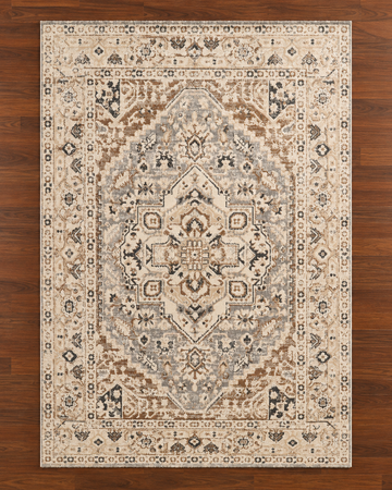 Ivory & Stone Turkish Medallion Area Rug