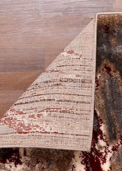 Abstract Marble Earth-Tone Multi-Color Runner