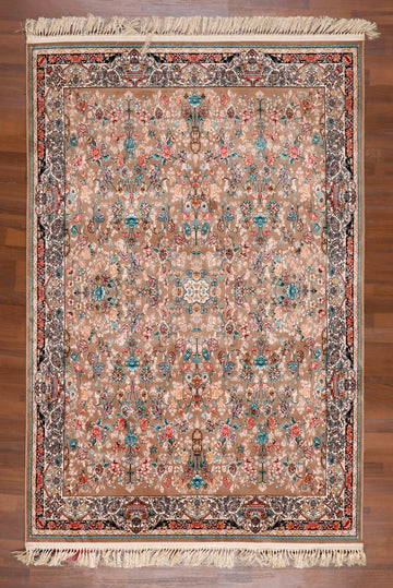 Traditional Persian-Style Silk-Touch Rug